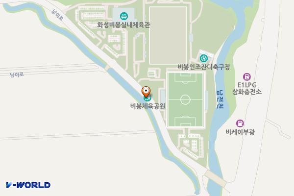비봉체육공원(야구장2호) 위치 지도 — 경기도 화성시 효행구 비봉면 유포리 619