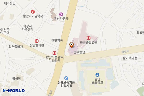 화성중앙종합병원 위치 지도 — 경기도 화성시 만세구 향남읍 발안로 5 (평리, 화성중앙병원)