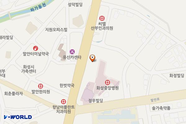 중앙빌딩 위치 지도 — 경기도 화성시 만세구 향남읍 삼천병마로 216 (평리, 중앙빌딩)
