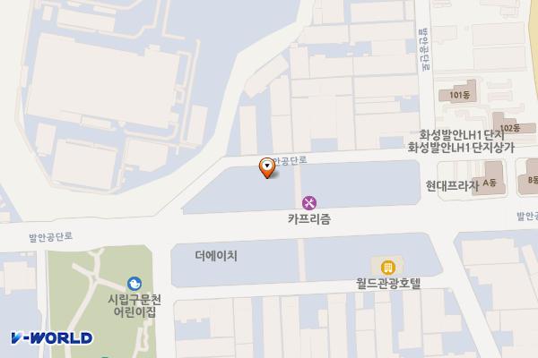 화성시외국인복지센터 3층 위치 지도 — 경기도 화성시 만세구 향남읍 발안공단로 92-23 (구문천리, 외국인복지센터)