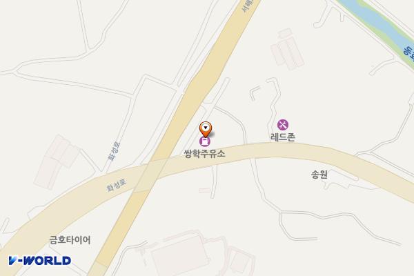 쌍학주유소 위치 지도 — 경기도 화성시 효행구 비봉면 화성로 2087 (구포리, 쌍학주유소)