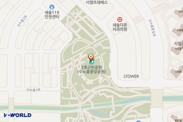 수노을공원1 위치 지도 — 경기도 화성시 만세구 새솔동 꽃내음 1길 30(관리사무소)
