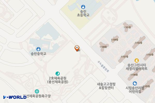 봉선체육공원2 위치 지도 — 경기도 화성시 만세구 새솔동 수노을 중앙로 244