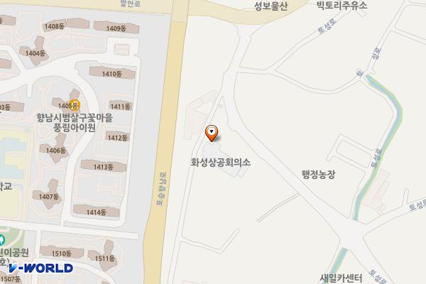화성상공회의소 위치 지도 — 경기도 화성시 만세구 향남읍 토성로 14 (행정리)