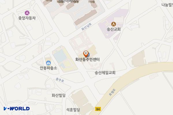 화산동주민센터 위치 지도 — 경기도 화성시 병점구 화산중앙로 16 (안녕동, 화산동주민센터)