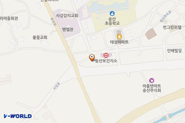 송산보건지소 위치 지도 — 경기도 화성시 만세구 송산면 사강로 145 (사강리)