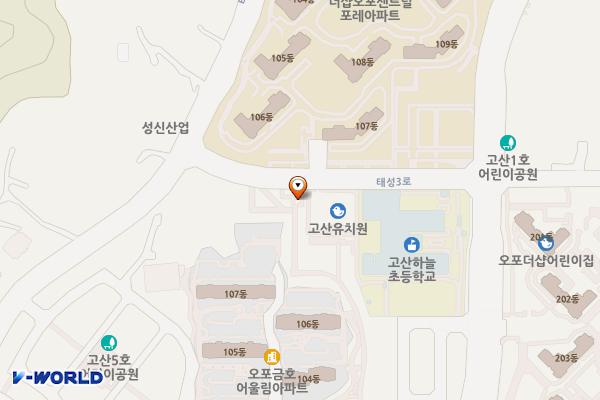고산 1호 근린공원 하늘초 주변 위치 지도 — 경기도 광주시 태성3로 12