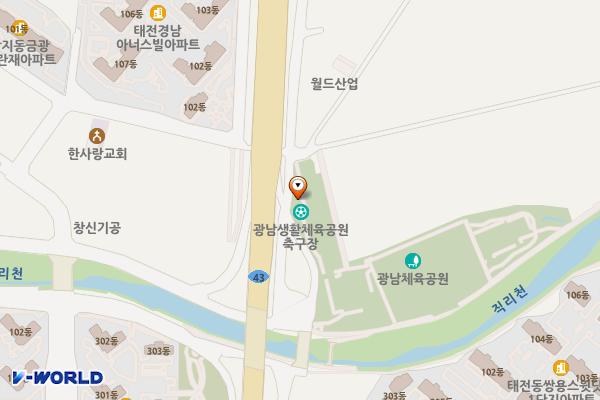 광남생활체육공원 위치 지도 — 경기도 광주시 장지7길 63-2