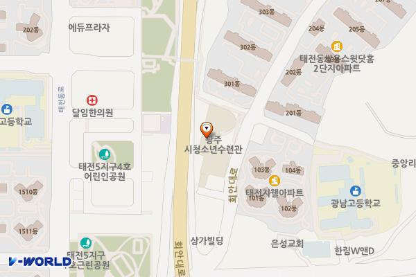 광주시청소년수련관 1층 위치 지도 — 경기도 광주시 회안대로 350-17