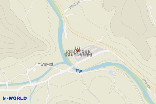 남한산성도립공원 불당리주차장 위치 지도 — 경기도 광주시 남한산성면 불당길 2-5