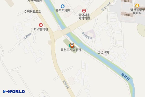 목현천 도시숲 화장실 위치 지도 — 경기도 광주시 행정타운로 149-4