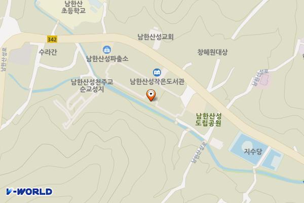남한산성도립공원 중앙주차장 위치 지도 — 경기도 광주시 남한산성로 743-1