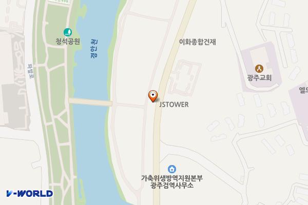 청석공원 먹보한우 쪽 화장실 위치 지도 — 경기도 광주시 청석로 245
