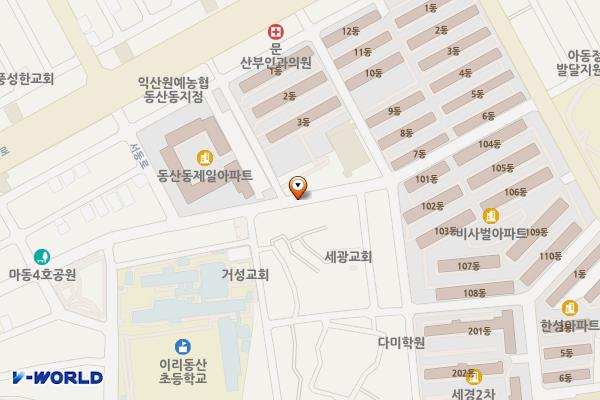 동산-노-5 위치 지도 — 전북특별자치도 익산시 동산동 1070(엄마트 앞)