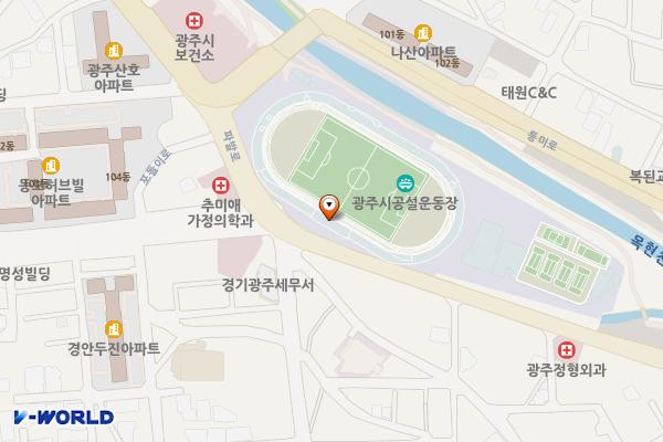 광주시 공설운동장 화장실(보건소 방향) 위치 지도 — 경기도 광주시 파발로 176