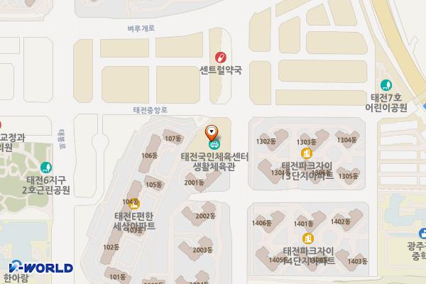 태전 국민체육센터 위치 지도 — 경기도 광주시 벼루개길42번길 20