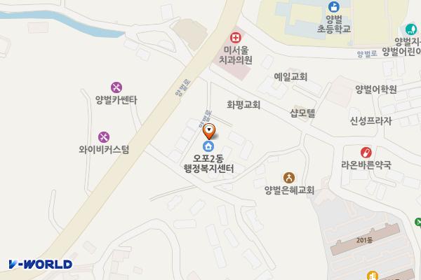 오포2동행정복지센터 위치 지도 — 경기도 광주시 양벌로 215번길 7