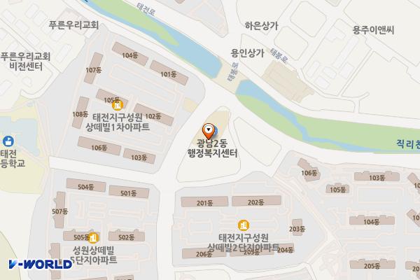 광남2동행정복지센터 위치 지도 — 경기도 광주시 태봉로 45