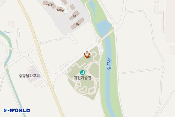 어린이자전거교통안전교육장 위치 지도 — 충청북도 증평군 증평읍 남하용강로 18