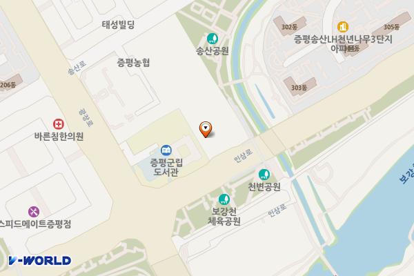 증평군청소년문화의집 위치 지도 — 충청북도 증평군 증평읍 인삼로 97, 청소년문화의집