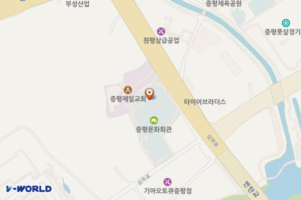 증평문화회관 위치 지도 — 충청북도 증평군 증평읍 삼보로 28