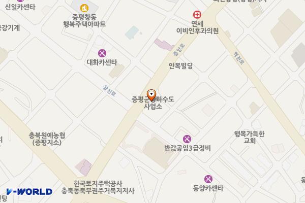 수도사업소 위치 지도 — 충청북도 증평군 증평읍 중앙로 168