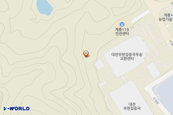 물품보관실 위치 지도 — 충청남도 계룡시 두마면 사계로 184, 대전우편집중국