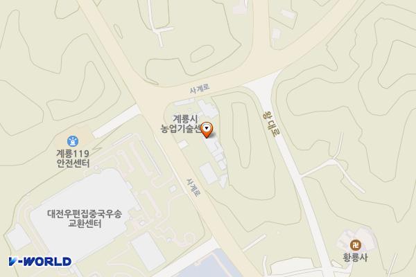 농업기술센터 공작실동 화장실 위치 지도 — 충청남도 계룡시 두마면 사계로 177