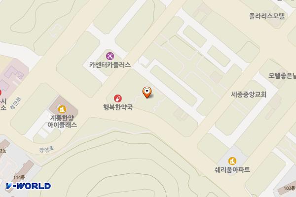바닥분수 위치 지도 — 충청남도 계룡시 금암동 156-4