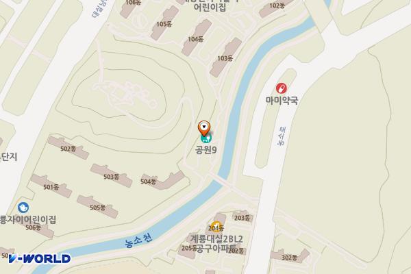 농소근린공원 공중화장실 위치 지도 — 충청남도 계룡시 두마면 농소로 48, 농소근린공원 공중화장실