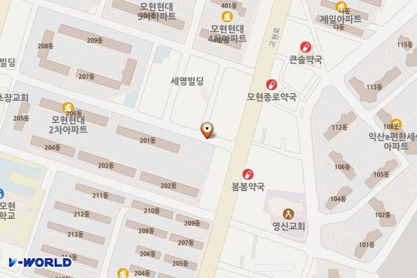 모현 현대2차 앞 노상주차장 위치 지도 — 전북특별자치도 익산시 모현동 1가 268-4