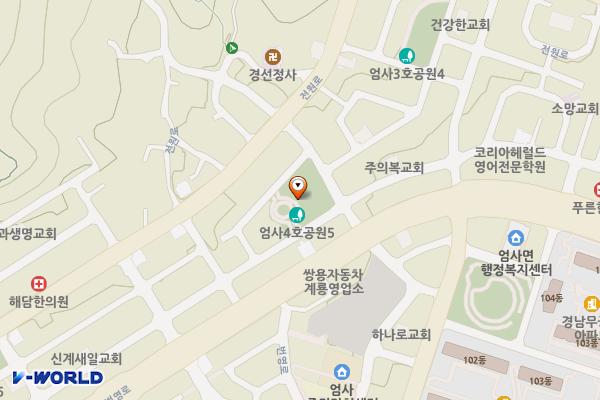 음절공원 위치 지도 — 충청남도 계룡시 엄사면 엄사리 252-1