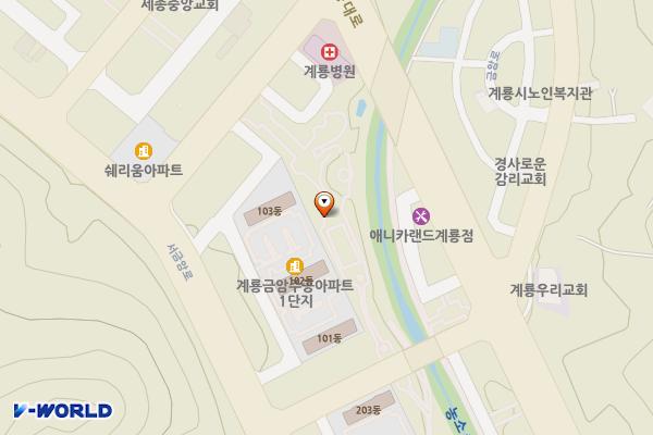 수변공원 공중화장실 위치 지도 — 충청남도 계룡시 서금암3길 14, 수변공원 공중화장실 (금암동)
