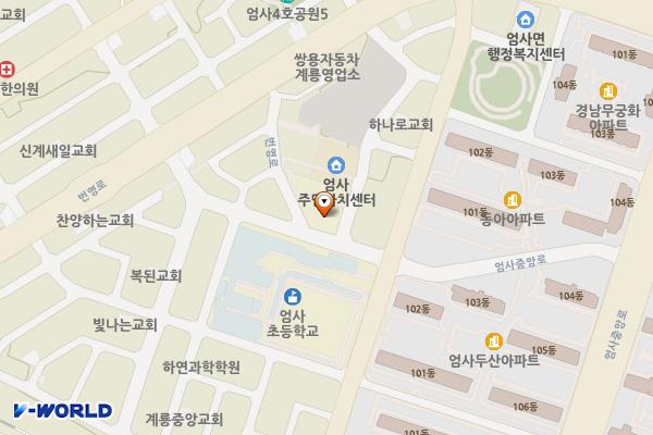 엄사도서관 2층 화장실 위치 지도 — 충남 계룡시 엄사면 번영7길 17