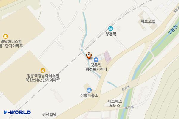장흥면 행정복지센터 위치 지도 — 경기도 양주시 장흥면 권율로 7 (일영리)