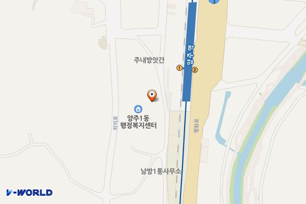 양주1동행정복지센터 위치 지도 — 경기도 양주시 외미로64번길 45, 양주1동 행정복지센터 (남방동)