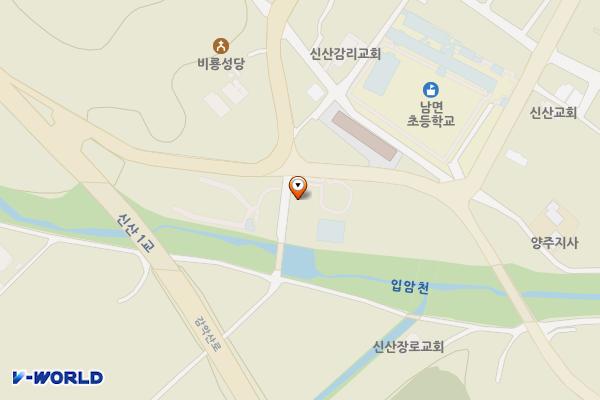 신산체육공원 공중화장실 위치 지도 — 경기도 양주시 남면 감악산로244번길 189 (신산리)