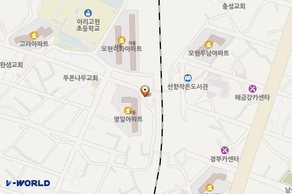 명일아파트뒤 포켓주차장 위치 지도 — 전북특별자치도 익산시 모현동1가 106-5