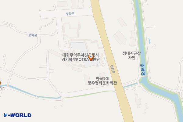 경기섬유종합지원센터 위치 지도 — 경기도 양주시 평화로 1215 (산북동)
