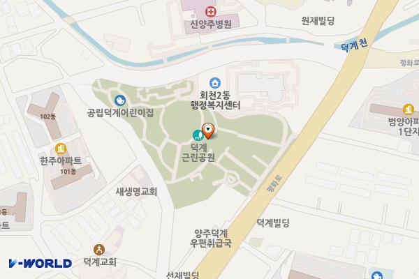 덕계근린공원 관리동A 공중화장실 위치 지도 — 경기도 양주시 평화로1475번길 49 (덕계동)