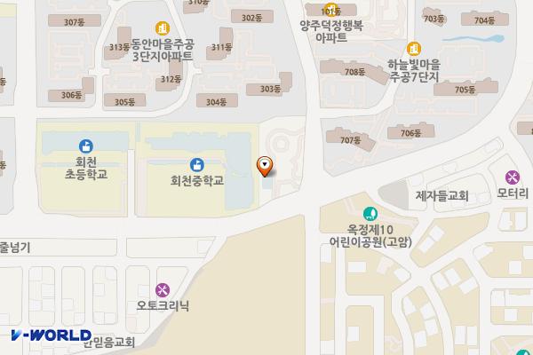 덕정탁구장 화장실 위치 지도 — 경기도 양주시 고암길 111 (고암동)