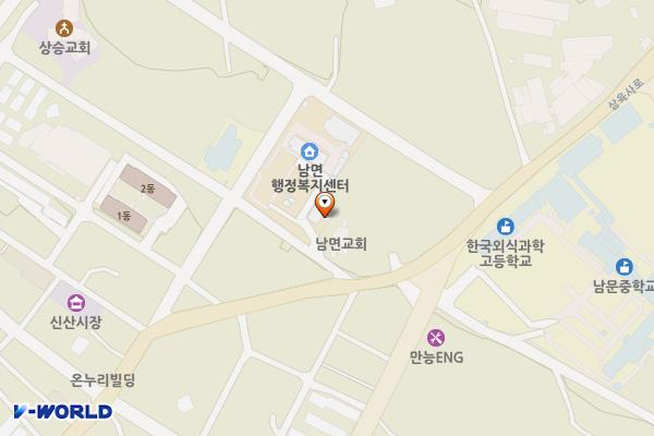 남면 행정복지센터 위치 지도 — 경기도 양주시 남면 개나리17길 6 (신산리)