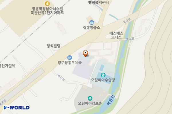 장흥문화체육센터 화장실 위치 지도 — 경기도 양주시 장흥면 호국로 176-14 (일영리)
