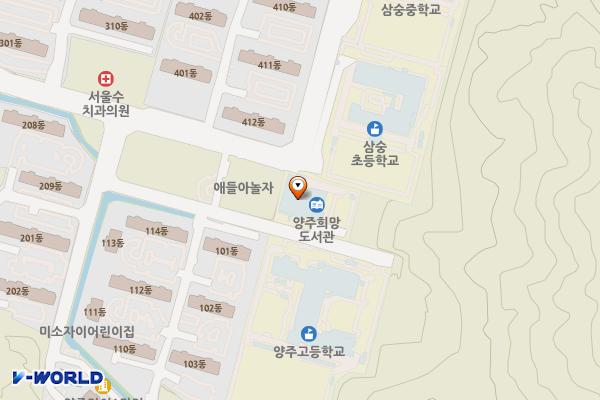 양주희망도서관 화장실 위치 지도 — 경기도 양주시 삼숭로38번길 78-47 (삼숭동)