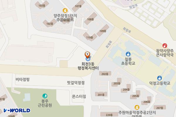회천3동행정복지센터 위치 지도 — 경기도 양주시 회정로 143 (덕정동)
