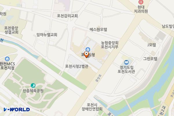 포천시청 제1별관 1층 위치 지도 — 경기도 포천시 중앙로 87 (신읍동, 포천시청)