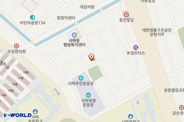 사파동민원센터 위치 지도 — 경상남도 창원시 성산구 창이대로706번길 16-23, 사파민원센터 (사파동)