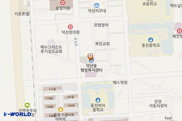 덕산동행정복지센터 위치 지도 — 경상남도 창원시 진해구 동진로157번길 5, 덕산동행정복지센터 (풍호동)