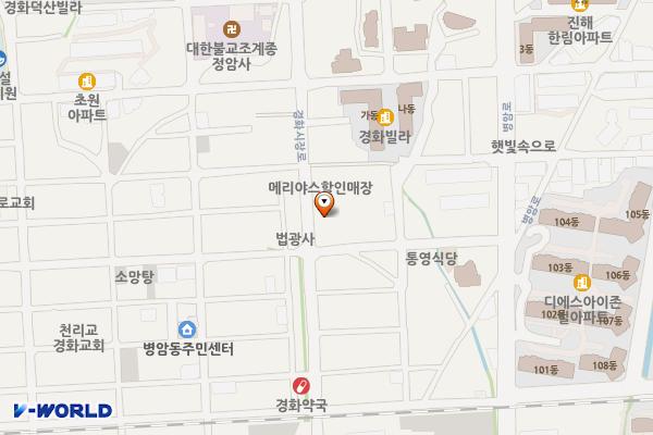 배약국 앞 위치 지도 — 경상남도 창원시 진해구 경화시장로 26-2 (경화동)