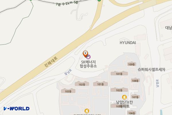 협성주유소 화장실 위치 지도 — 경상남도창원시진해구월남로150(남양동,협성주유소)